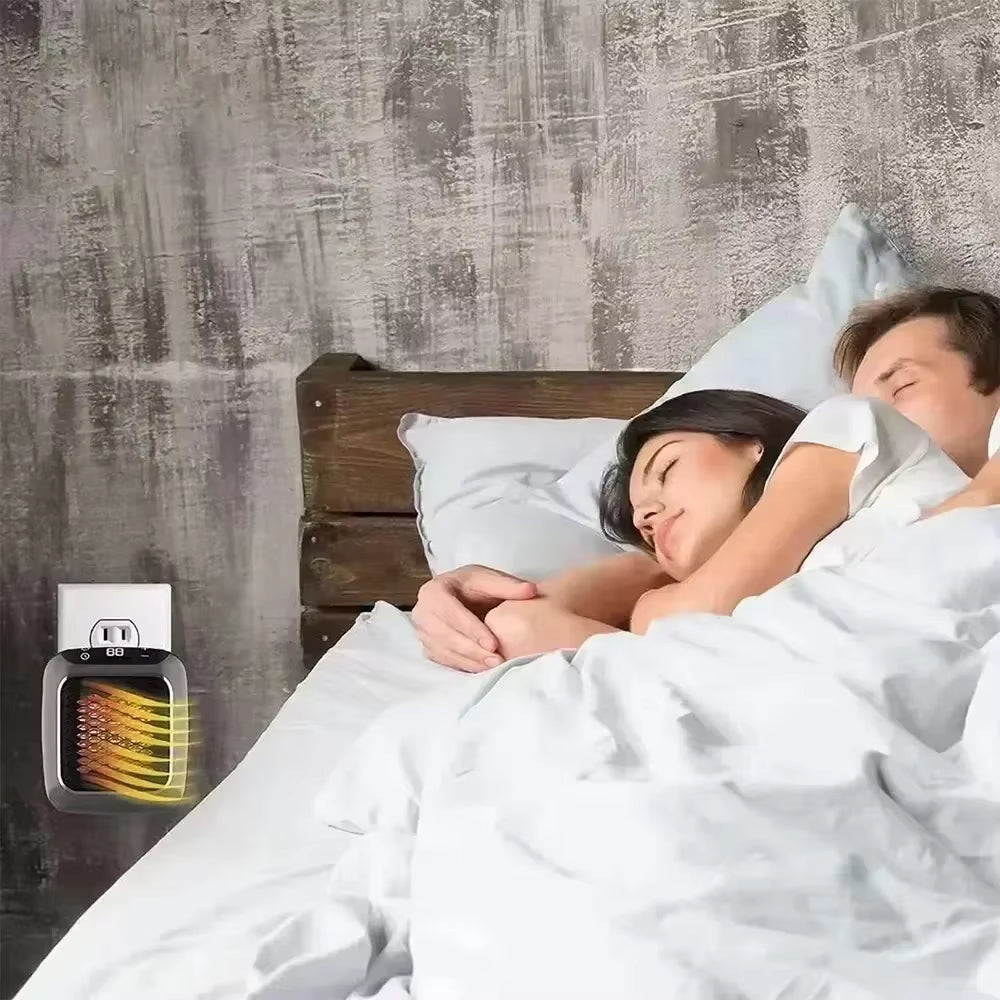 800W Mini Heater for Home Small Bathroom Heating Fans Wall Mounted PTC Ceramic Electric Heater with Remote Control Household